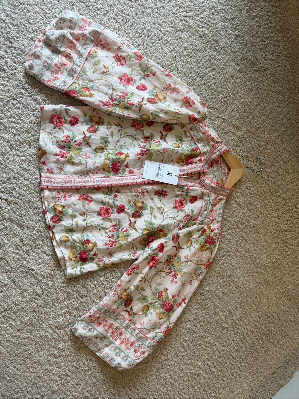Elizabeth James Floral Jacket in White & Pink Size S NWT